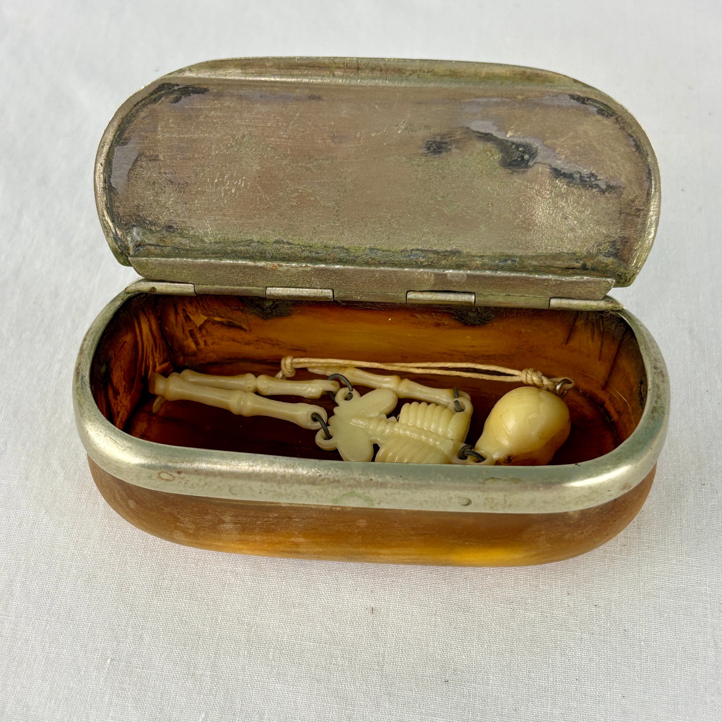 1916 Swedish Horn Snuff Box, Signed Pål Olsson, Vånga