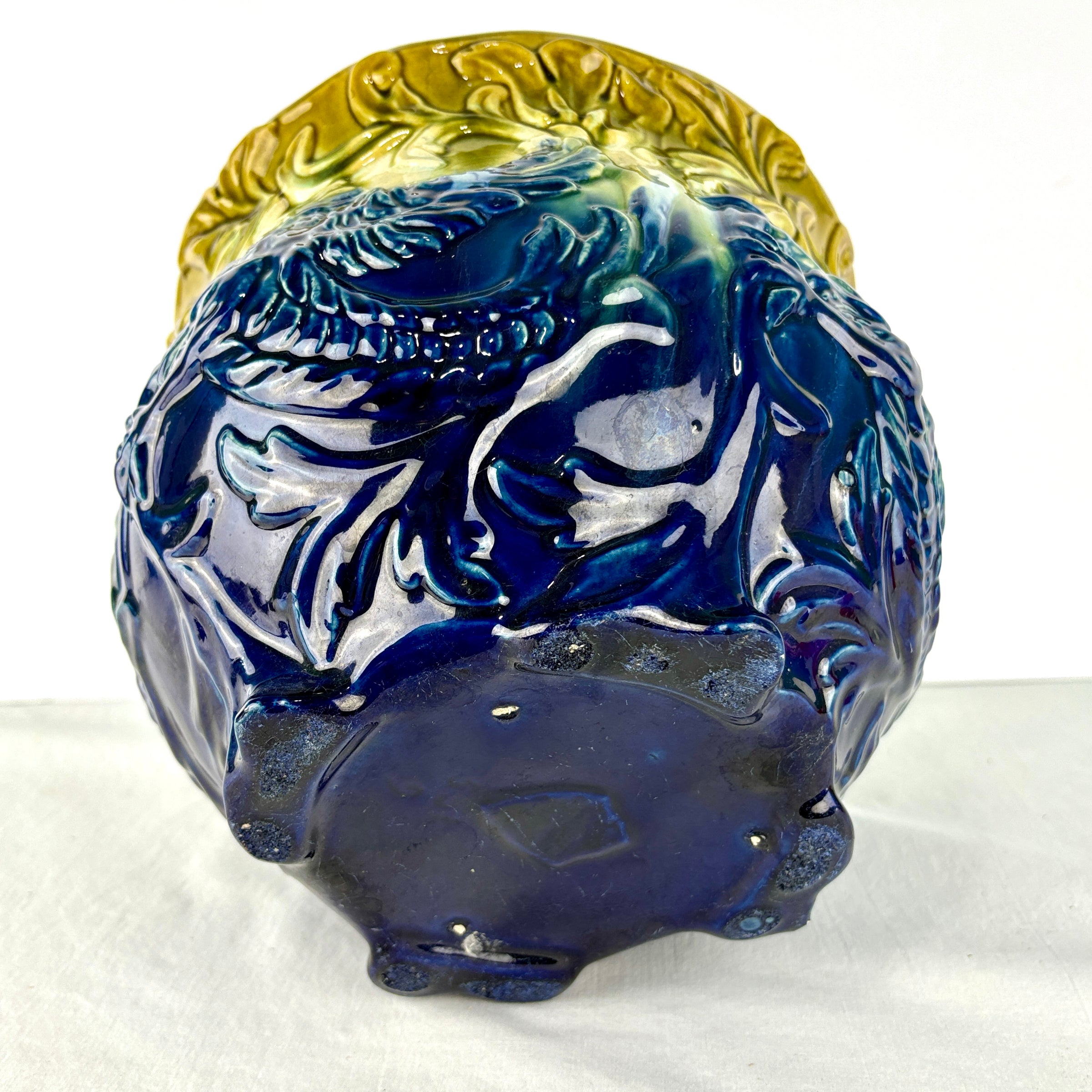 Art Nouveau Majolica Jardiniere Belgian/French c. 1890-1905