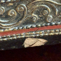 19th‑Century Burmese Gilded Lacquer Manuscript Chest – Mandalay Thayo Relief – Bamboo & Wood Construction – c.1880–1920
