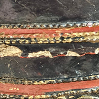19th‑Century Burmese Gilded Lacquer Manuscript Chest – Mandalay Thayo Relief – Bamboo & Wood Construction – c.1880–1920