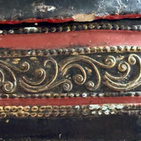 19th‑Century Burmese Gilded Lacquer Manuscript Chest – Mandalay Thayo Relief – Bamboo & Wood Construction – c.1880–1920
