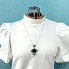 Italian Lapis & Topaz Pendant Necklace