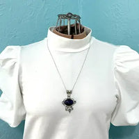 Italian Lapis & Topaz Pendant Necklace