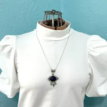 Italian Lapis & Topaz Pendant Necklace