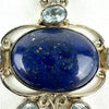 Italian Lapis & Topaz Pendant Necklace