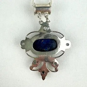 Italian Lapis & Topaz Pendant Necklace