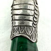 Italian Sterling Silver & Malachite Snake Pendant