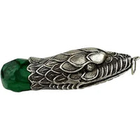 Italian Sterling Silver & Malachite Snake Pendant