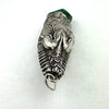 Italian Sterling Silver & Malachite Snake Pendant