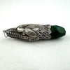 Italian Sterling Silver & Malachite Snake Pendant