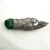 Italian Sterling Silver & Malachite Snake Pendant