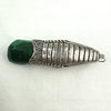 Italian Sterling Silver & Malachite Snake Pendant