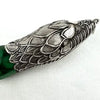 Italian Sterling Silver & Malachite Snake Pendant
