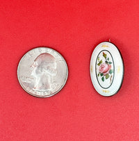 Aksel Holmsen Enamel Rose Brooch