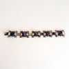 Early Mexican Silver and Amethyst Vintage Link Bracelet