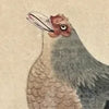 Japanese Woodcut Reprint of Rooster and Hen by Ito Jakuchu