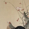 Japanese Woodcut Reprint of Rooster and Hen by Ito Jakuchu