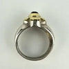 Large Vintage Sterling Silver and 18k Gold Amethyst Ring