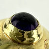 Large Vintage Sterling Silver and 18k Gold Amethyst Ring