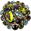 Large Vintage Watermelon Rhinestone Brooch