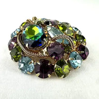 Large Vintage Watermelon Rhinestone Brooch