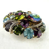 Large Vintage Watermelon Rhinestone Brooch