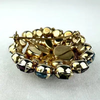 Large Vintage Watermelon Rhinestone Brooch