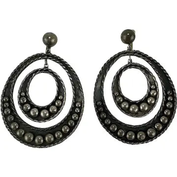 Mexican Sterling Silver Mid Century Mod Earrings