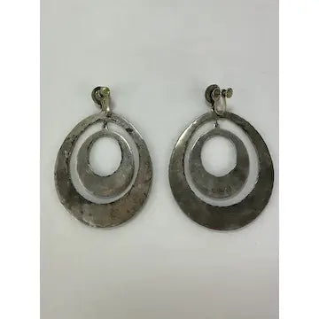 Mexican Sterling Silver Mid Century Mod Earrings
