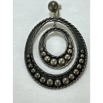 Mexican Sterling Silver Mid Century Mod Earrings