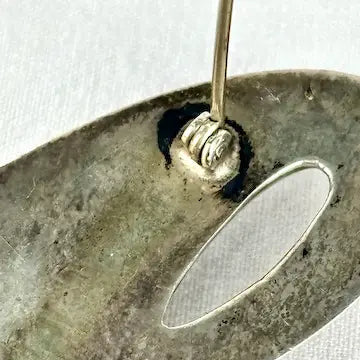 Mid Century Enrique Ledesma Sterling Silver Obsidian Brooch