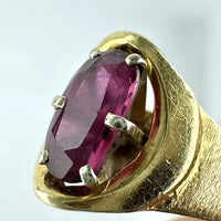 Midcentury 14k Gold Ruby Ring Size 6.25