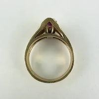 Midcentury 14k Gold Ruby Ring Size 6.25