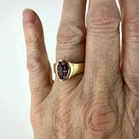 Midcentury 14k Gold Ruby Ring Size 6.25