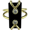 Midcentury 18k Gold Onyx and Diamond Ring Size 5.25