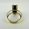 Midcentury 18k Gold Onyx and Diamond Ring Size 5.25
