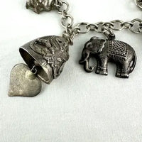 Midcentury Asian Themed Charm Bracelet with 16 Charms