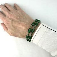 Miriam Haskell Green Gripoix Glass Bracelet