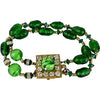Miriam Haskell Green Gripoix Glass Bracelet