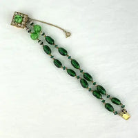 Miriam Haskell Green Gripoix Glass Bracelet