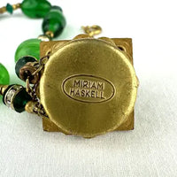 Miriam Haskell Green Gripoix Glass Bracelet