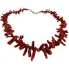 Native American Natural Red Branch Coral Necklace
