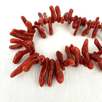 Native American Natural Red Branch Coral Necklace