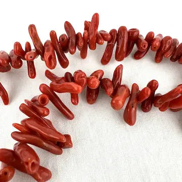 Native American Natural Red Branch Coral Necklace