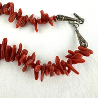 Native American Natural Red Branch Coral Necklace