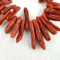 Native American Natural Red Branch Coral Necklace