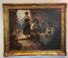 Antique M Wachsmuth Oil Painting Eine Geselige Runde