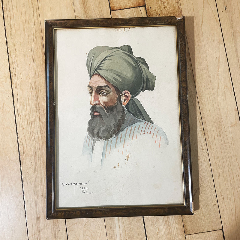 2 Misha Chahbazian Framed Watercolor Paintings
