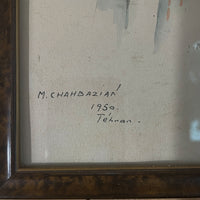 2 Misha Chahbazian Framed Watercolor Paintings