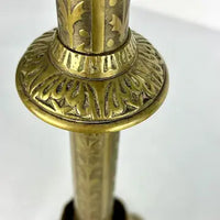 Pair of Antique Italian Paschal Brass Altar Candlesticks